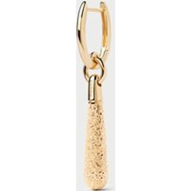 PDPAOLA Gold Plated Popcorn Large Jupiter Single Hoop Earring For Women - gold