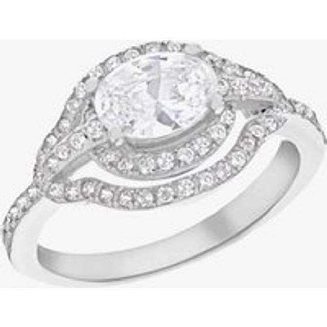 Silver Cubic Zirconia Shoulder Set Halo Ring 8.84.8759 Q