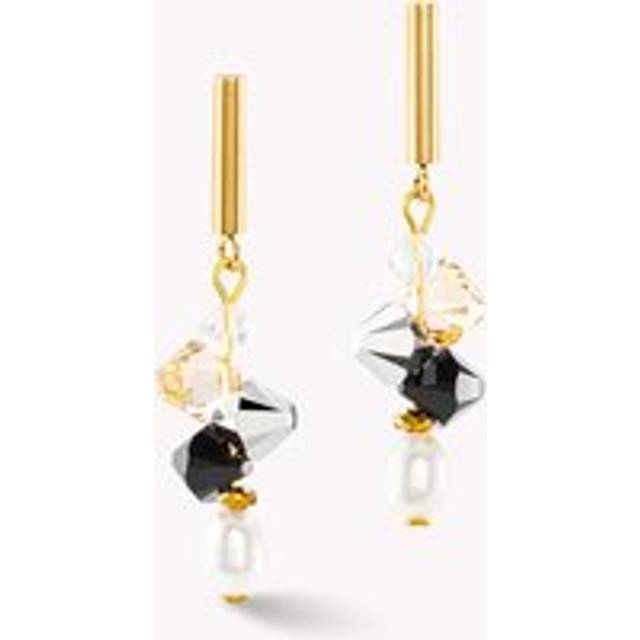 COEUR DE LION Ohrringe Dancing Crystals & Pearls silber-schwarz