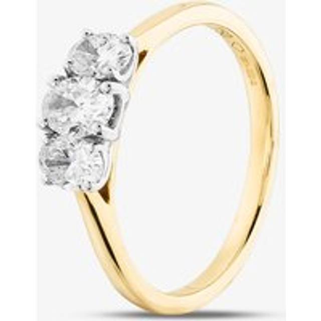 18ct Yellow Gold 1.06ct Oval Cut Diamond Three Stone Ring RN6359 18YW