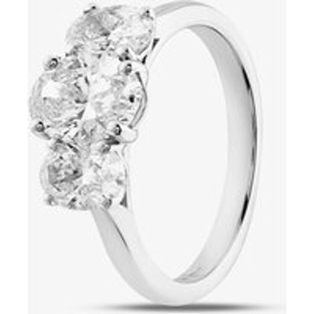 Platinum 2.32ct Oval Cut Diamond Three Stone Ring RN5452 PLT K - Silver
