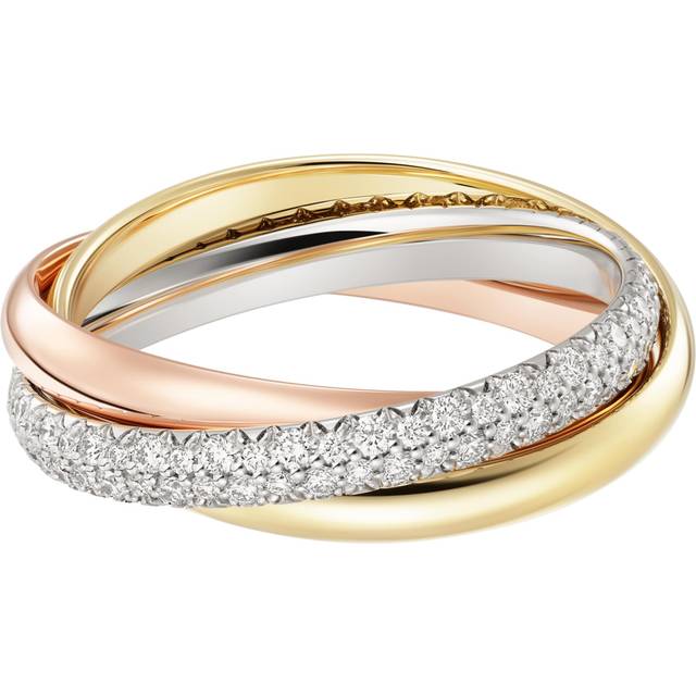 Cartier Womens Trinity Small 18ct White, Rose, Yellow-gold and 0.46ct Brilliant-cut Diamond Ring 47mm - MULTICOLOUR
