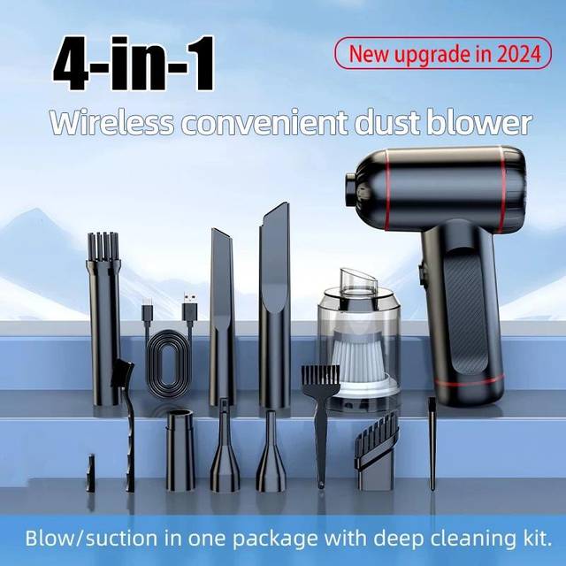 New 98000PA Car Vacuum Cleaner 4-in-1 High Power Powerful Cleaning Household Cleaning Vacuum Blowing Smart Vacuum Cleaner Wet and Dry Handheld Upgraded