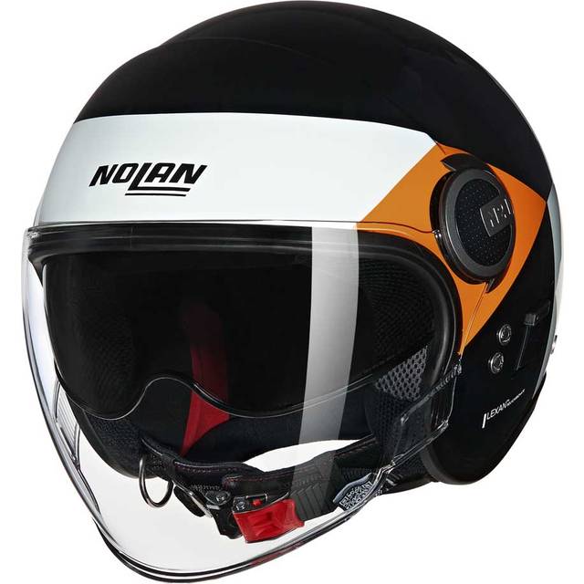 Nolan N21 Visor Open Face Helmet Black-White-Orange M (M)