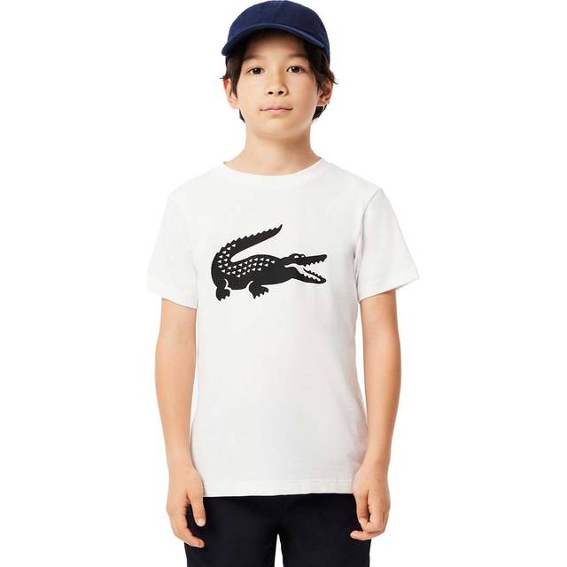 Lacoste Oversized Technical Cotton Sport T-shirt Size 10 years White / Black