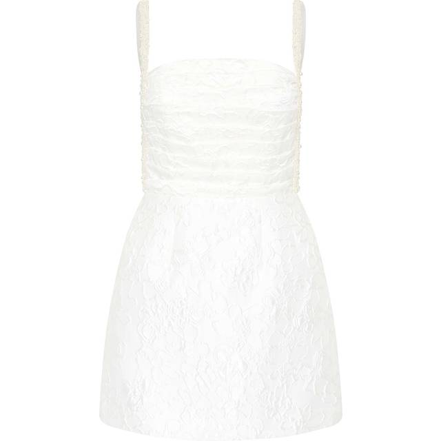 Esther Mini Dress with Pearly Straps - IVORY - 4