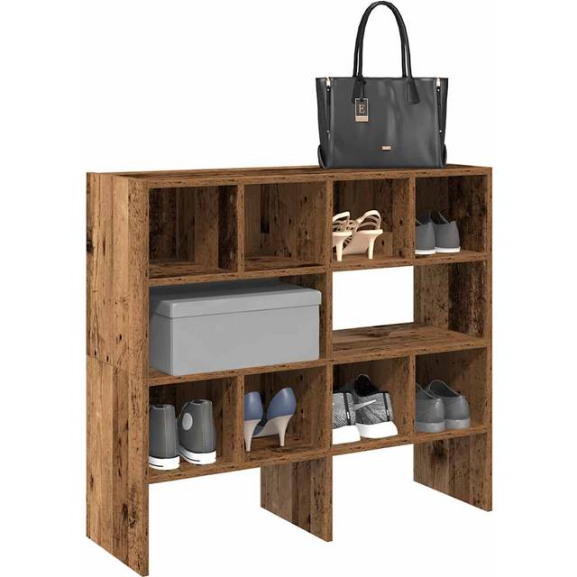 vidaXL Shoe Racks 2 pcs Stackable Old Wood 89.5x30x40 cm - Brown