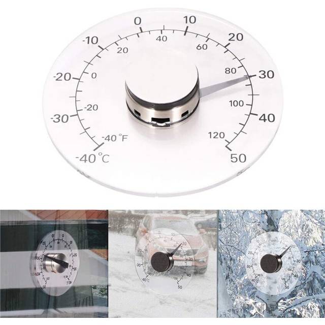 Wall window thermometer, outdoor indoor household transparent thermometer,waterproof clear temperature