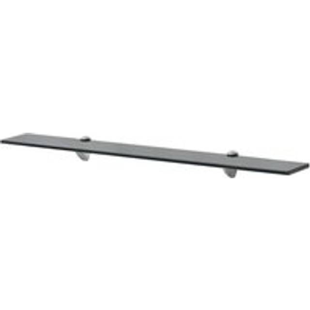 Floating Shelf Glass 80x10 cm 8 mm - Black - One Size