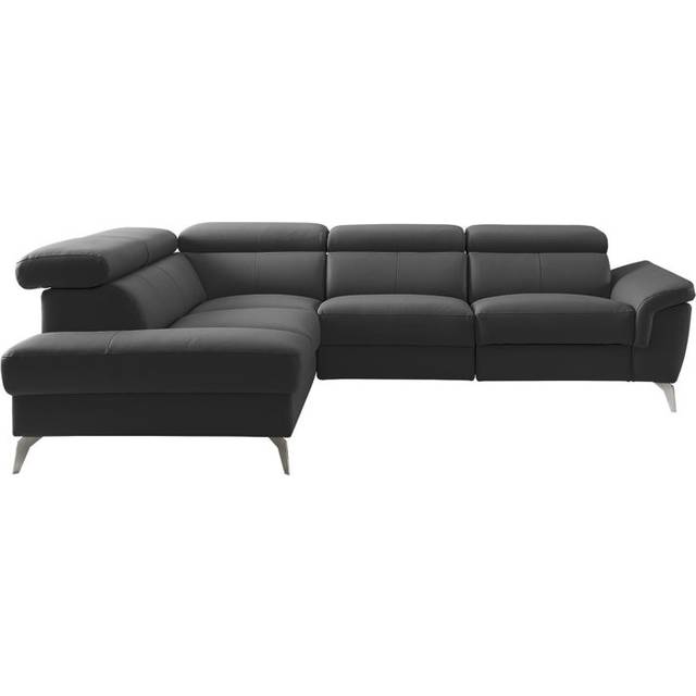 Debanos Vegan Leather Corner Electric Reclining Sectional with Storage - Black (97cm H X 265cm W X 210cm D)