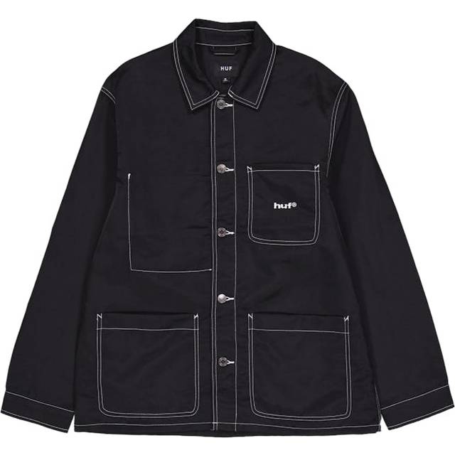 Huf, Jacka, Herr, L, Nylon, Vintage Sydd Nylon Arbetsjacka Svart - black (L)