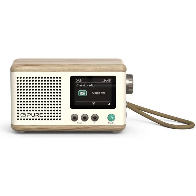 Pure Classic Mini portabel digitalradio (bomullsvit/ek)