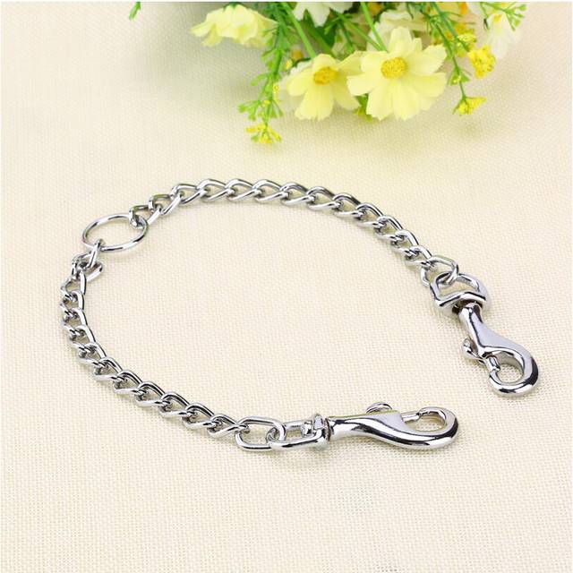 Stainless Steel Double Coupler 2 Way Safety Chain Leash For Two Pet Dogs Walking