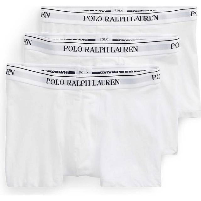 Polo Ralph Lauren 3 Pack Logo Trunks - White, White, Size Xl, Men - XL