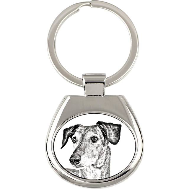 Saluki, Persian Greyhound, Arabian hound, Gazelle hound - keychain with a dog, keychain with a print, personalized pendant from the Art-Dog brand silver