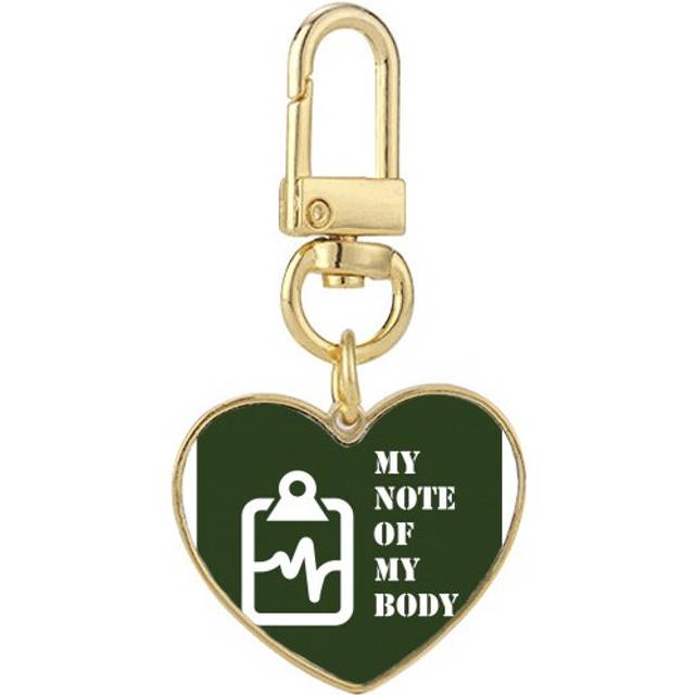 Body Record Balance Fluctuation Notebook Gold Heart Keychain Metal Keyring Holder