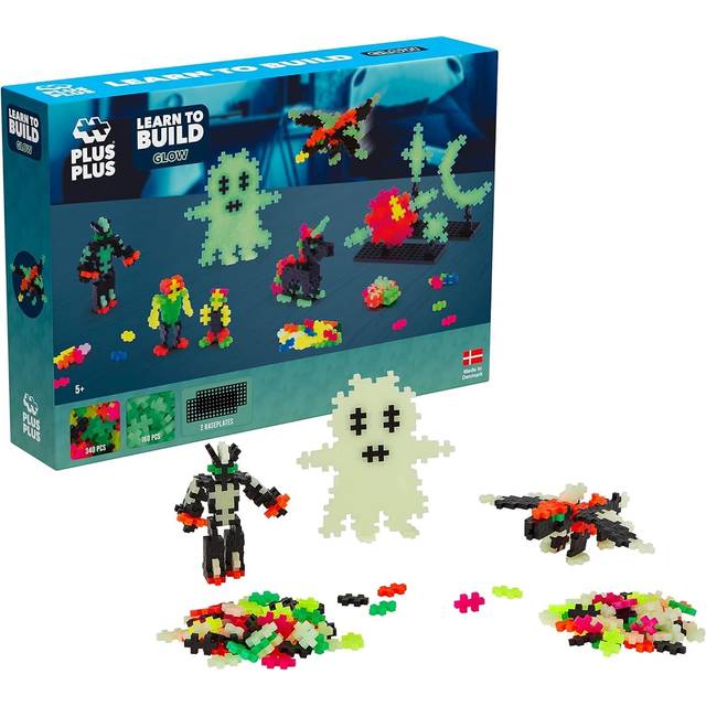 Plus-Plus Learn to Build - Luminous - 500 Pieces - Creative Game, Building Blocks, Developing Toy for Children, STEM, STEAM, Produced in Denmark