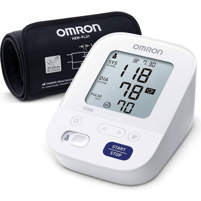 Omron X3 Comfort blodtrycksmätare för hemmabruk – blodtrycksmätare med Intelli Lindningsmanschett för mätning av hypertoni i hemmet