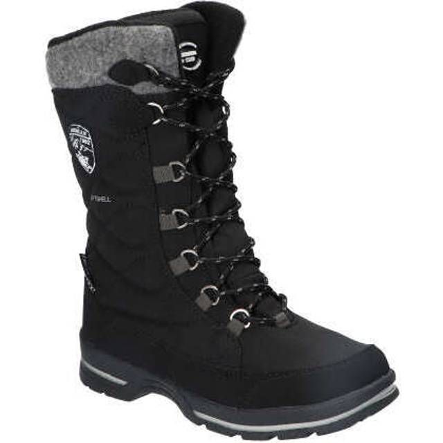 American club black waterproof winter women's snow boots