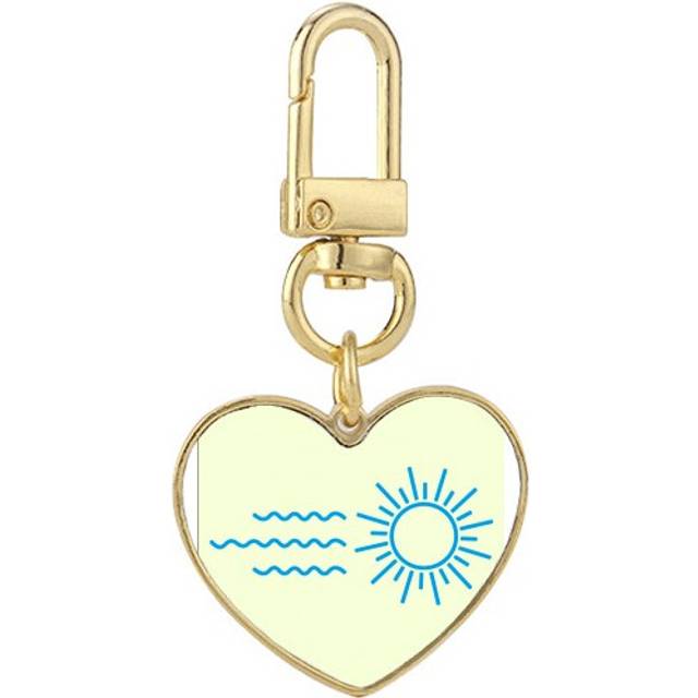 Cloudy Becong Fine Sign Gold Heart Keychain Metal Keyring Holder