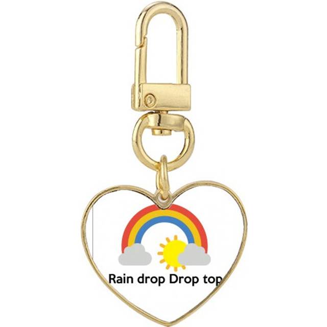 Hip Hop Music Keeps The Real Lyrics Gold Heart Keychain Metal Keyring Holder