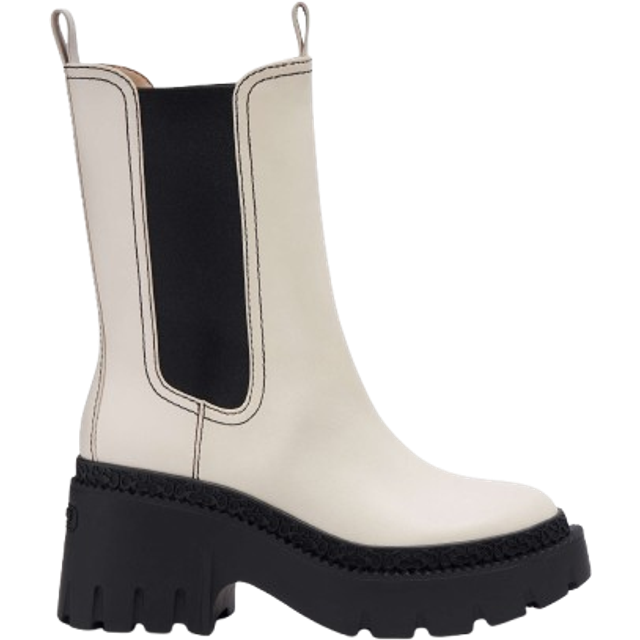 Coach Alexa Leather Heeled Chelsea Boots - UK 3 - White