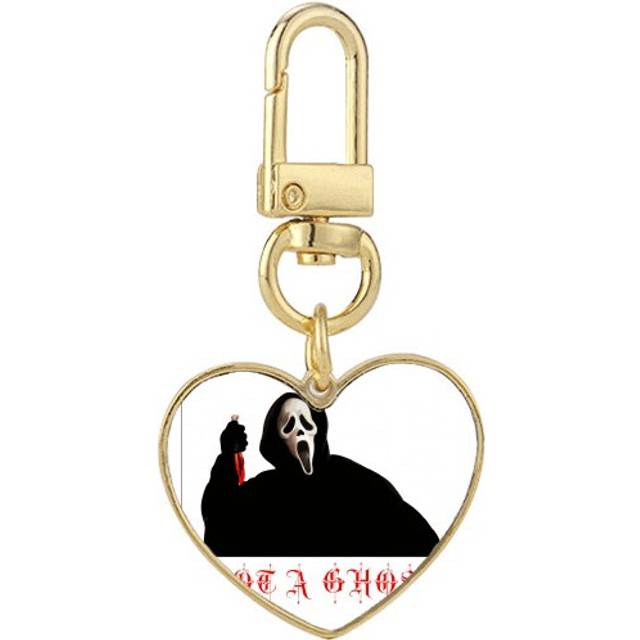 Denying Devil Knife Blood Gold Heart Keychain Metal Keyring Holder