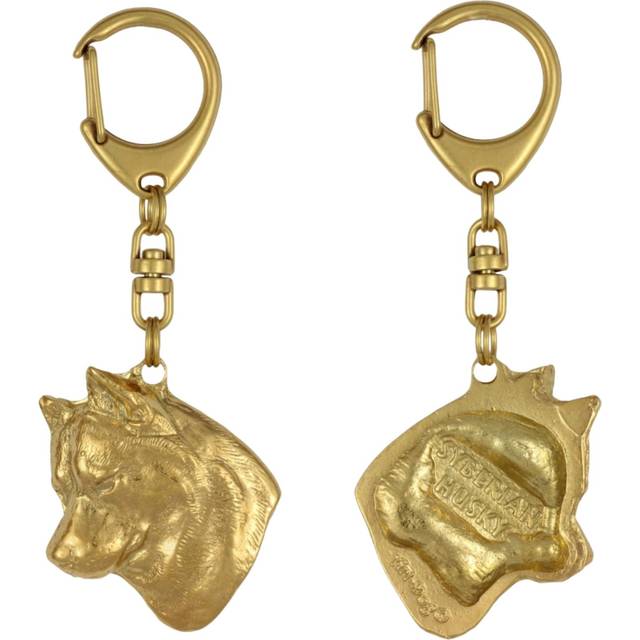 Siberian Husky, Chukcha - Gilded key ring with dog, handbag decoration, luxury accessory by Art-Dog brand
