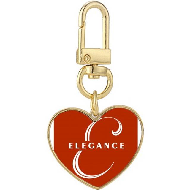 Elegance Elephant Letters Gold Heart Keychain Metal Keyring Holder