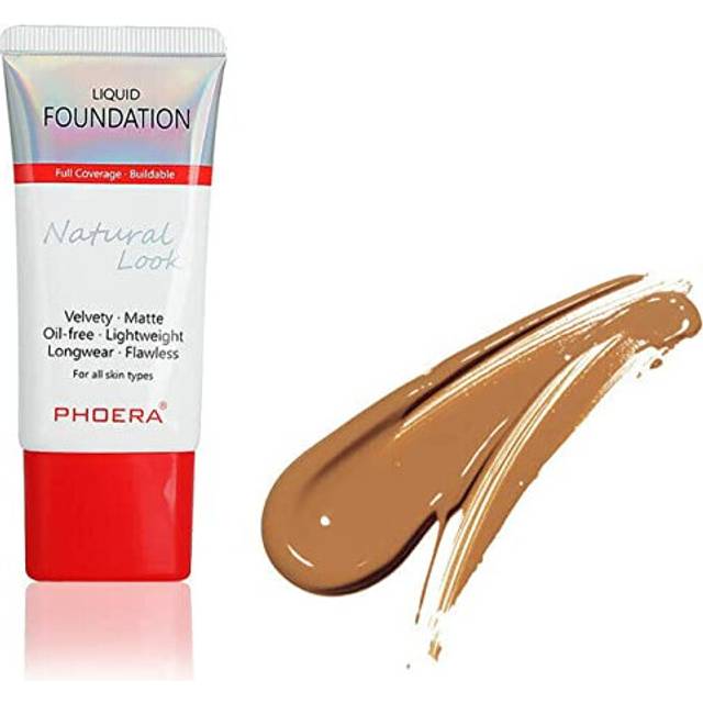 AQUAPURITY PHOERA Full Coverage Foundation New Formula SPF 25 Waterproof Long Lasting Oil Free Velvet Matte Liquid Foundation for Oily Skin Flawless