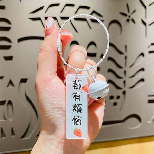 (No Worries) Stylish Acrylic Keychain Uplifting Token Fits Perfectly On Car Keys Or Tote