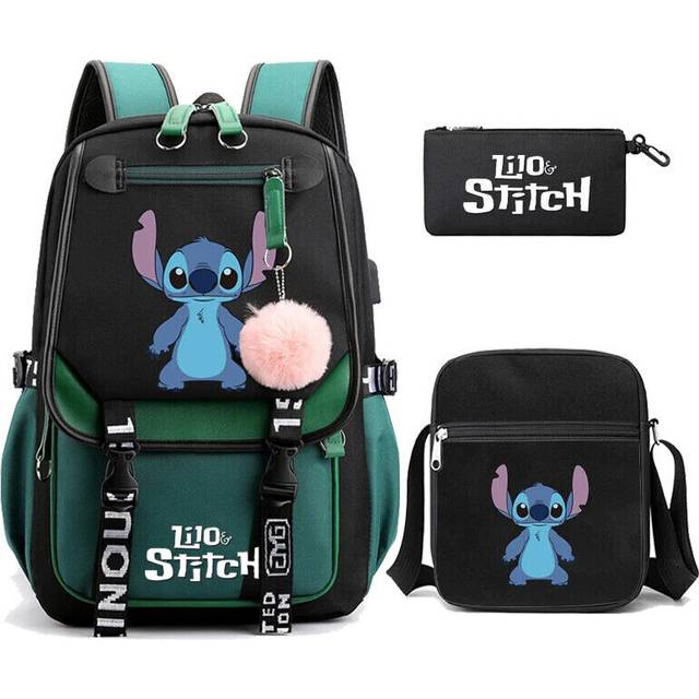 3Pcs/Set Lilo and Stitch unisex Backpack Bookbag Rucksack Bagpack Schoolbag