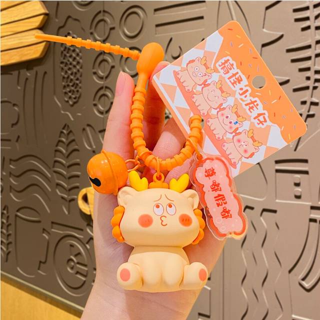 (Fun) Dragon Keychain Funny Silicone Cute Couple Bag Charm Perfect Gift For All Ages