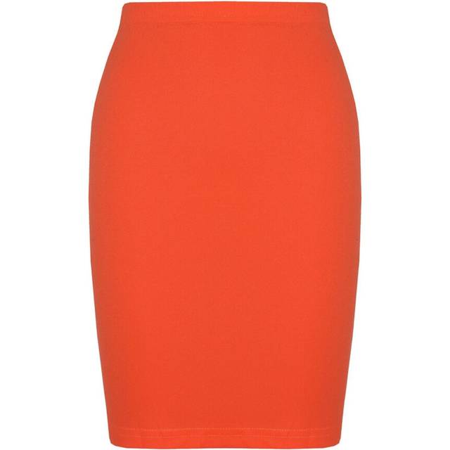 (5-6 Years, Neon Orange) Gilrs Skirt Kids Plain Color School Fashion Dance Pencil Skirts Age 7-13 Years