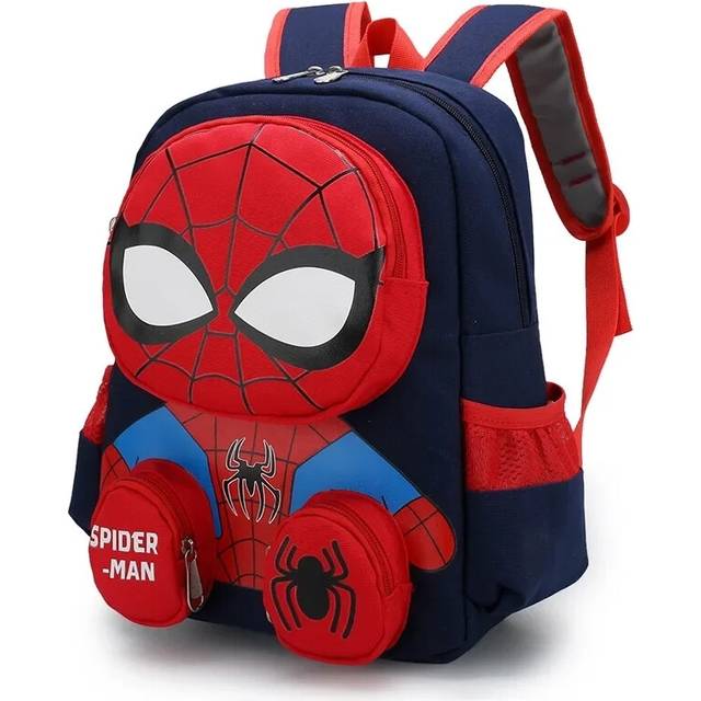 (Navy) Spiderman Backpacks Super Heroes Student School Bag Cartoon 3d Stereo Kindergarten Backpack