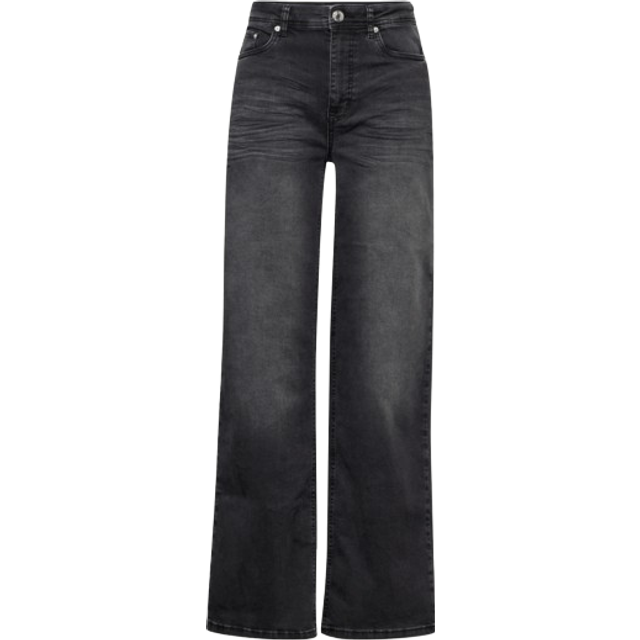 Jeans i lös passform, Svart nättvätt, 30W x 32L