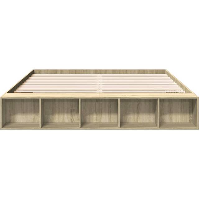 vidaXL Bed Frame without Mattress Sonoma Oak 180x200 cm Super King - Brown