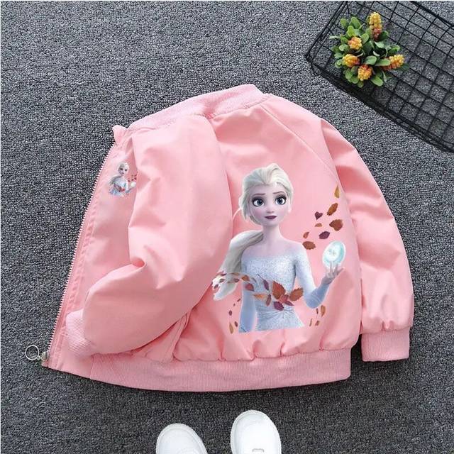 (D-2, 7T-8T) Spring Children Girls Boys Jacket Coat Cartoon Mickey Minnie Mouse Kids Outerwear Clothing