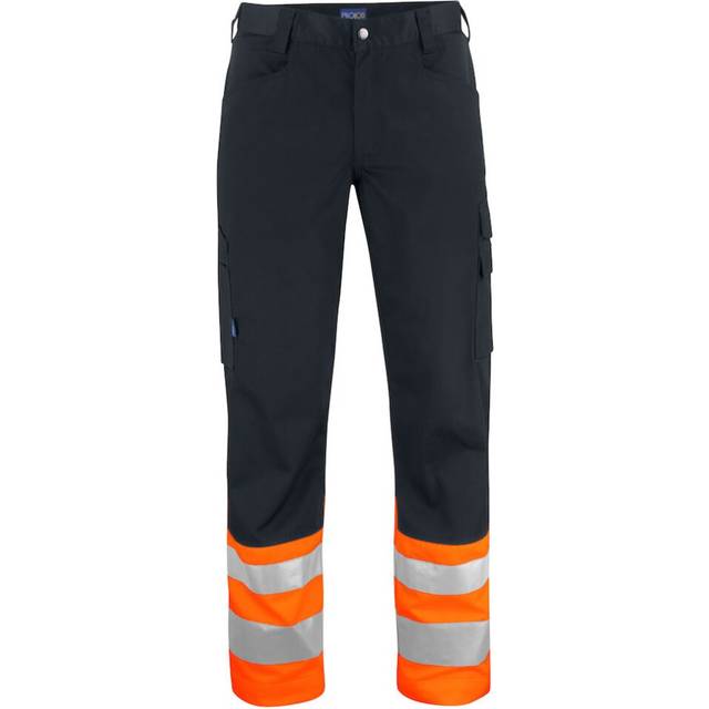 (34R, Orange/Black) Projob Mens High-Vis Cargo Trousers