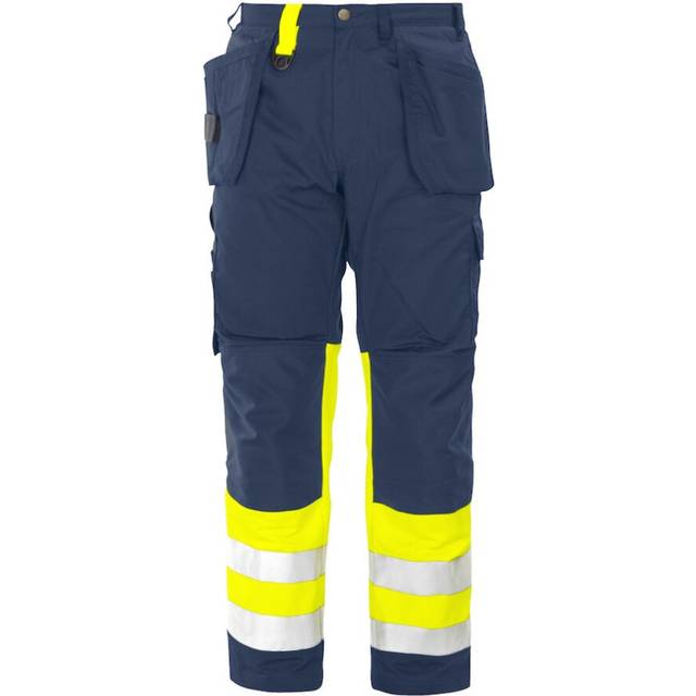 (34S, Yellow/Navy) Projob Mens High-Vis Cargo Trousers