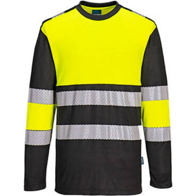 Portwest PW3 Hi-Vis Class 1 Long Sleeve T-Shirt PW312 Yellow/Black L C