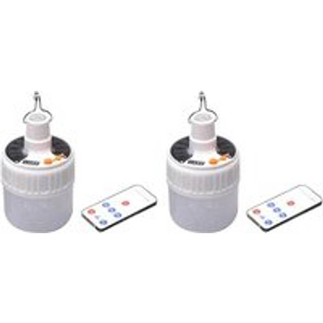 Portable Lanterns Solar Lights Rechargeable Bulb Emergency Light with Remote Control Hooks Outdoor Camping Lighting 2Pc