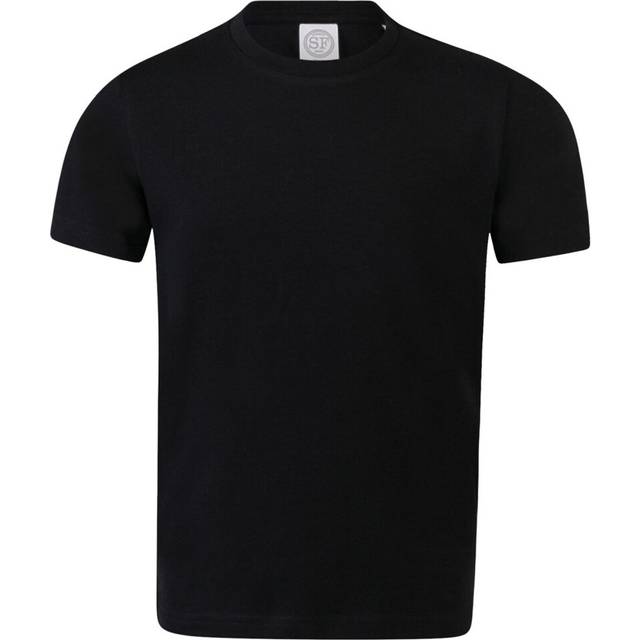 (9-10 Years, Black) SF Childrens/Kids Feel Good Plain Stretch T-Shirt