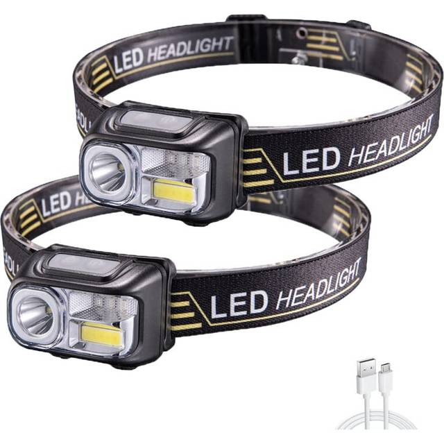 Chronus LED Headlamp - 2-Piece Outdoor Bright Light Chargeable Sensor headlamp with Adjustable Headband for Adults and Kids - a Must-Have for Hiking