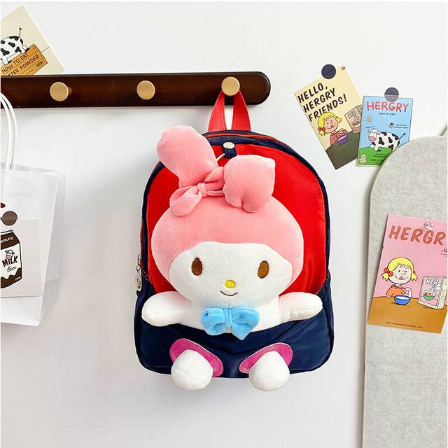 (Dark Blue) Trendy Lightweight Nylon Backpack For Toddlers Cute Cartoon Style School Bag