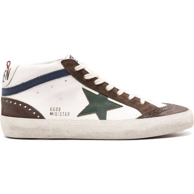 Golden Goose - Mid-Star leather sneakers - men - Cotton/Buffalo Leather/Calf Leather/Rubber - 41 - White