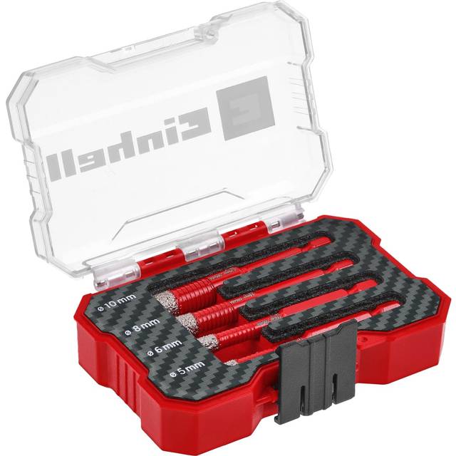 Einhell 4 Piece Diamond Tipped Tile Drill Bit Set in XS Case