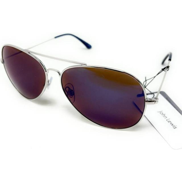 Ladies Sunglasses Ladies Silver Metal Blue Tint John Lewis 44501