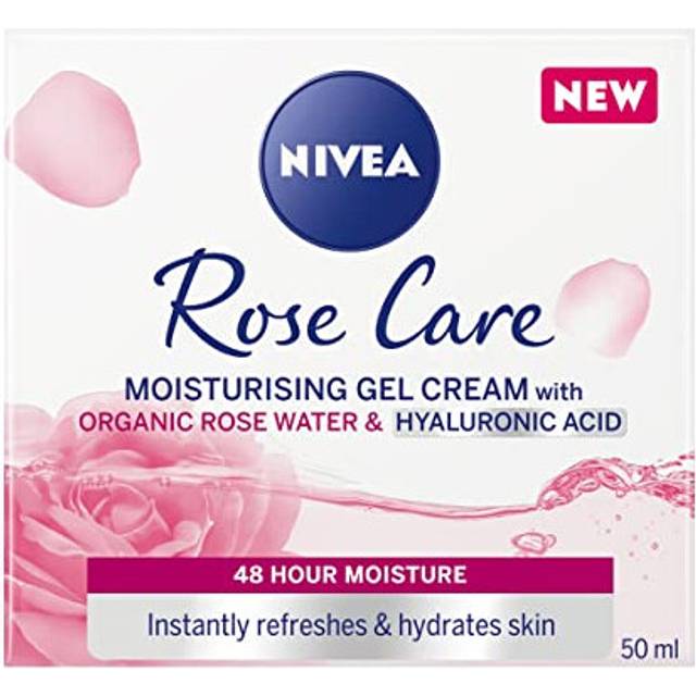NIVEA Soft Rose 24h Day Cream (50 ml), Face Care with Rose Water and Hyaluron, Light Gel Face Cream for Smooth Delicate Skin, Moisturising Cream
