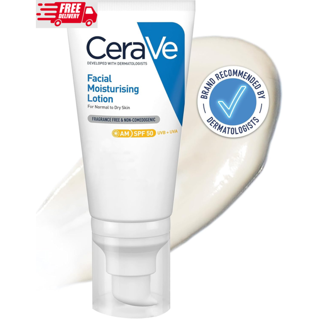 Cerave am facial moisturising lotion normal to dry skin 52ml with uv protection